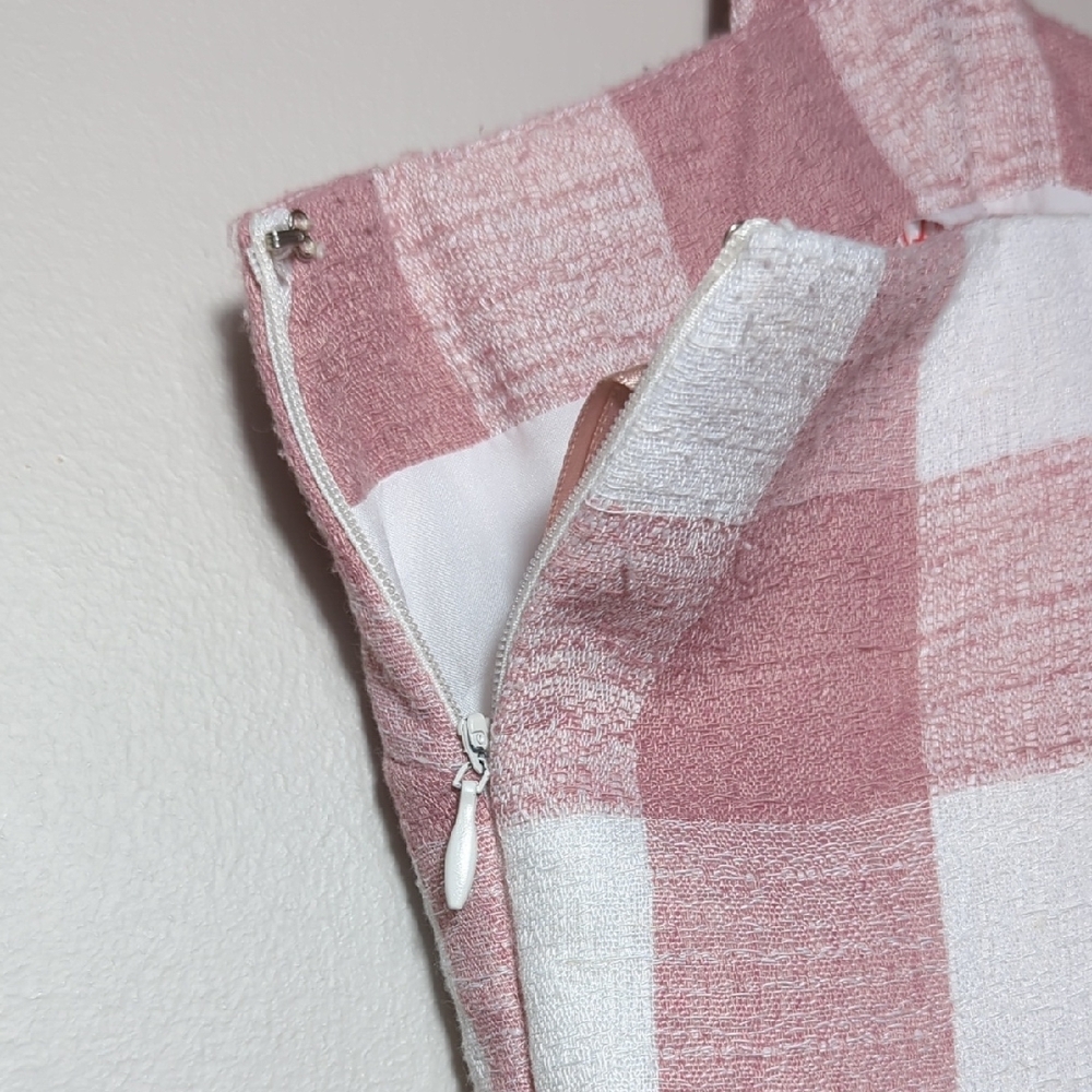 Gal Meets Glam Pink White Polly Cross Back Pleated Sundress 12 Retro Pin Up Vtg - Picture 13 of 16